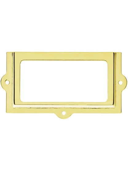 2 3/8 inch X 1 1/4 inch Stamped Brass Label Holder in Unlacquered Brass.
